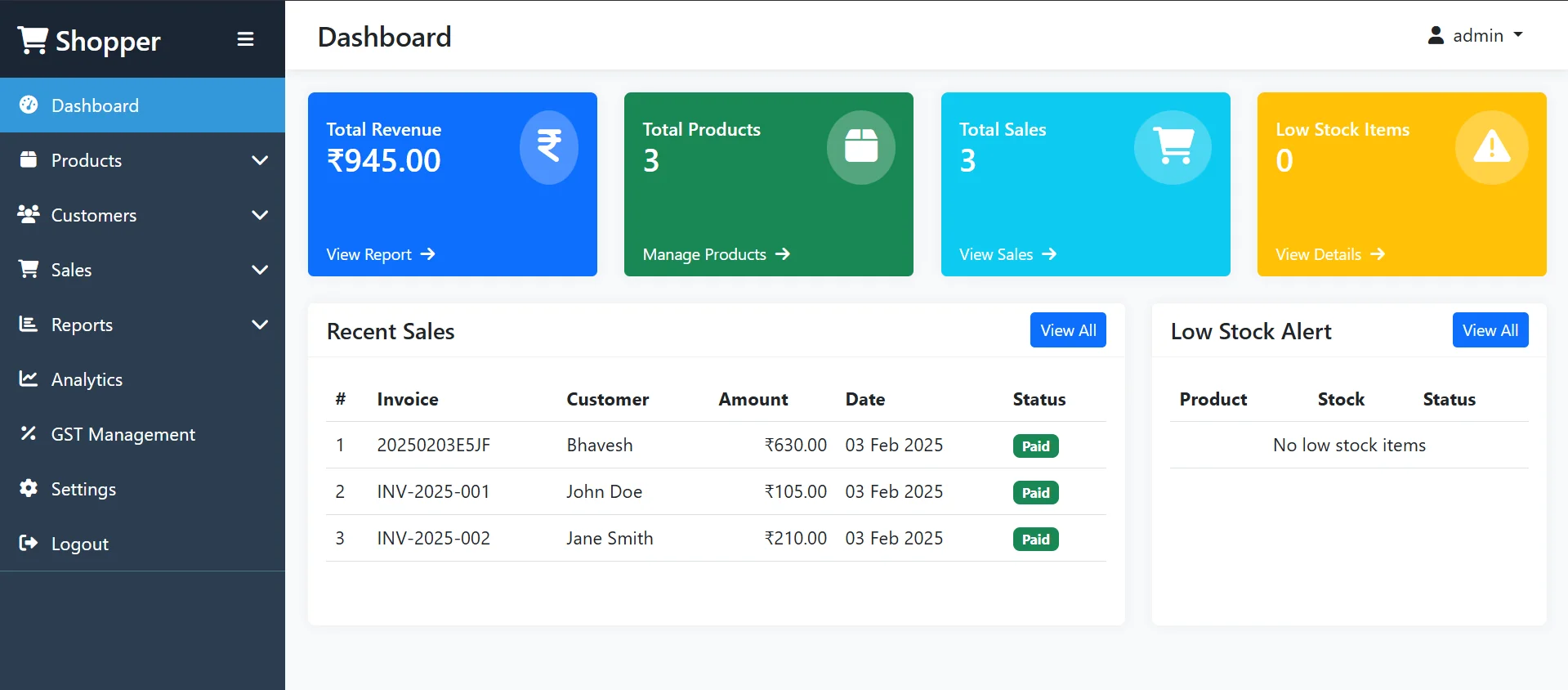 Shopper Inventory Manager